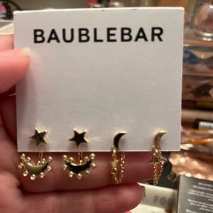 Gold Baublebar Earring Set NWT